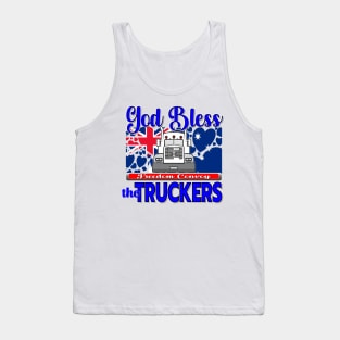 GOD BLESS THE TRUCKERS - FREEDOM CONVOY AUSTRALIA - AUSTRALIA FLAG WITH HEARTS Tank Top